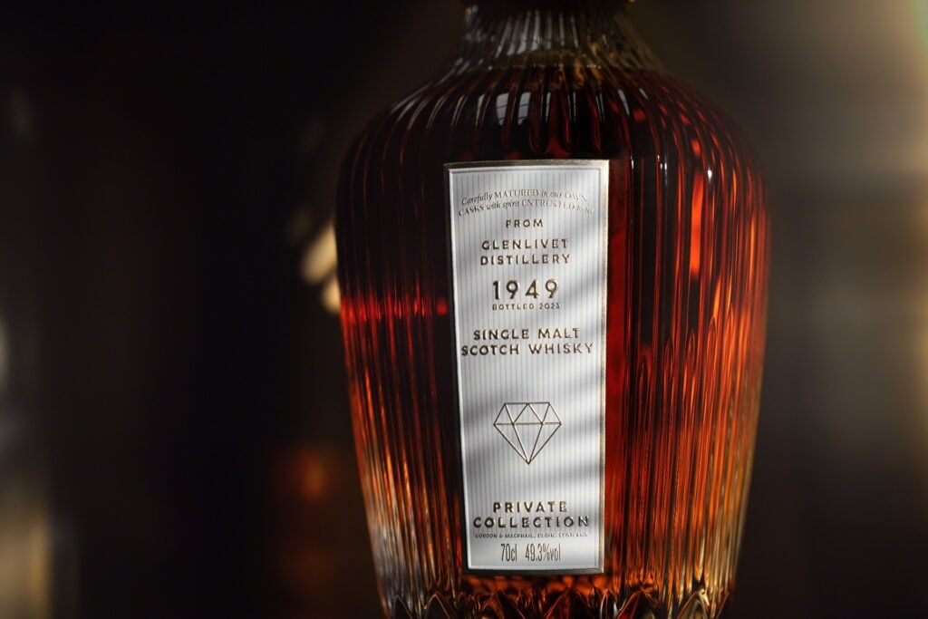 Gordon & MacPhail bottle of 1949 Glenlivet single malt