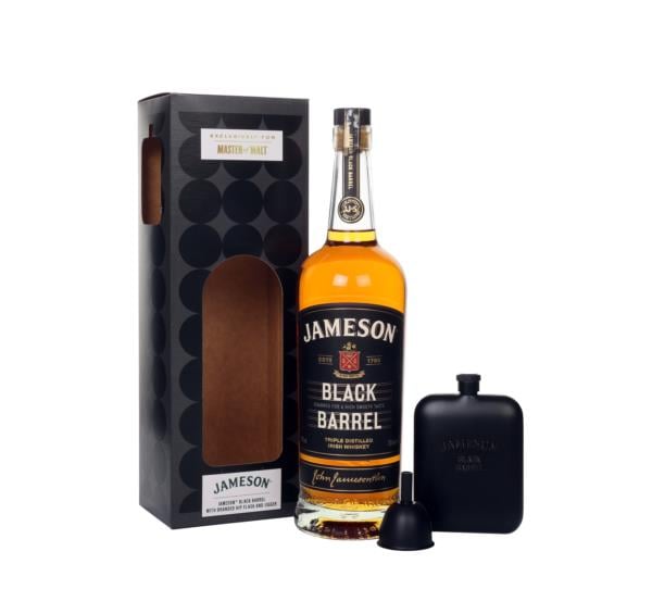 Jameson Black Barrel Gift Set with Hip Flask Blended Whiskey